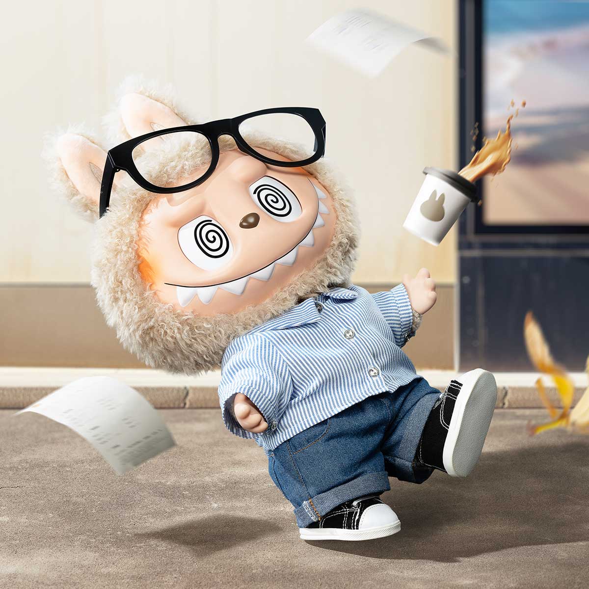 Authentic POPMART LABUBU Monsters Vinyl Plush Doll 40cm Flip