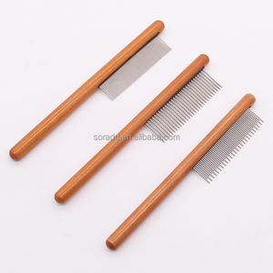 أدوات مصنعة احترافية مقبض خشبي من الفولاذ المقاوم للصدأ أسنان للحيوانات الأليفة القطط الكلاب تشذيب الشعر طقم أدوات لإزالة التشابك والعقد - Product Image 2