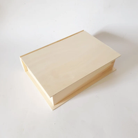Scatola in Legno a Forma di Libro per Decoupage, Non Verniciata, con Coperchio, Scatola Portaoggetti in Legno, Regalo per Famiglie