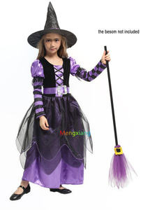 Bonitos disfraces de <span class=keywords><strong>bruja</strong></span> para niñas de Halloween con sombrero, traje de fiesta elegante, disfraz de Hada, murciélago de calabaza, conjunto de disfraz de princesa para niñas - Product Image 4