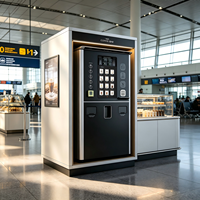 Distributeur automatique de cappuccino et de latte entièrement automatique, lait frais, intégration du code QR SDK, écran tactile pour les terminaux aéroportuaires