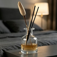 Bouteille diffuseur en verre transparent à large ouverture avec bouchon à vis 100ml/150ml/200ml pour parfum d'ambiance et diffuseur d'arômes