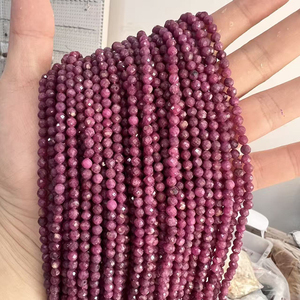 ลูกปัดคริสตัลอัญมณีทรงหลวมทรงกลมขนาด2มม. 3มม. 4มม. พลอยทับทิมลูกปัดทรงหลวมตัดสุกใสของขวัญเครื่องประดับ DIY - Product Image 1