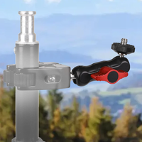 Pince à tête sphérique rotative avec 1/4 pouces-20 pince à tête sphérique à filetage pour GoPro DSLR caméra moniteur lumière LED Microphone