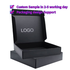 Cajas de Cartón Corrugado con Logotipo Personalizado, Color Negro Mate, Reciclables, Plegables, con Relieve, <span class=keywords><strong>para</strong></span> Envasado de Suero <span class=keywords><strong>para</strong></span> el Cuidado de la Piel - Product Image 1