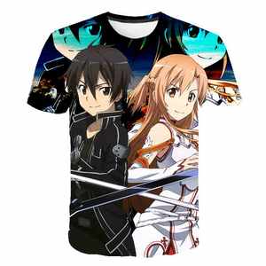 Sword Art <span class=keywords><strong>Online</strong></span> SAO In hình cho mùa hè Quần áo Harajuku In 3D từ áo thun Manga Nhật Bản dành cho nam - Product Image 2