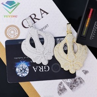 Collar con Colgante de Cruz Hip Hop de Plata de Ley 925 Personalizado para Hombre, Chapado en Oro, con Moissanita de Corte Brillante, Joyería Fina