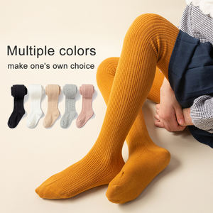 Vente en gros de leggings en coton peigné à motifs imprimés pour filles, collants tricotés et décontractés pour bébés, tailles moyennes et grandes pour le printemps et l'automne pour enfants - Product Image 4