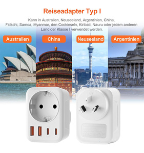 5 trong 1 Travel Adapter Úc Adapter Trung Quốc New Zealand Đức cắm, adapter Argentina Fiji, du lịch cắm loại I - Product Image 5