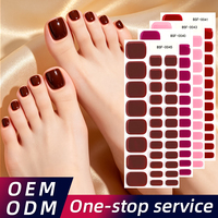 Autocollants pour ongles de pieds en gel, couleur gelée solide, sans HEMA, non toxiques, longue durée, imperméables, séchage rapide, personnalisables, sans lampe UV, pour usage domestique DIY