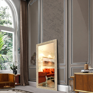 <span class=keywords><strong>Espejo</strong></span> de Pared <span class=keywords><strong>Barroco</strong></span> Ornamentado con Marco Tallado en Color Blanco Crema para Sala de Estar, Entrada, Decoración del Hogar, Venta al por Mayor - Product Image 3