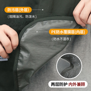 Vest Style Apron Solid Color Polyester Waterproof Cooking Apron For Kitchen Home Restaurant Use Men Women Adult - Product Image 2
