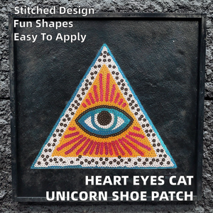 Patchs thermocollants en feutre non tissé brodés en résine 3D, motifs Cœur, Yeux, Amour, Chat, Licorne, pour chaussures - Product Image 2