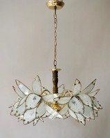 Lustre en verre de Murano élégant et romantique de style français, luminaire suspendu de luxe en forme de lotus pour restaurant, salon, exposition, hall d'entrée, décoration