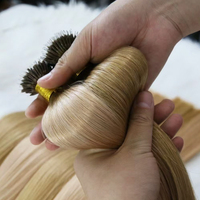 Extensions de cheveux naturels blonds 100 mèches, micro-anneaux, micro-liens, boucles à micro-perles, pré-collées, cheveux Remy européens lisses