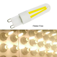 Ampoule LED G9 à intensité variable linéaire 3W 4T à filament long 110V 220V avec couvercle rond en PC, lampe LED G9 à double broche