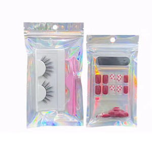 Custom Print Holographic Makeup Zip Bag/lip Gloss <strong>Pouches</strong>/<strong>nail</strong> Gel Strip Bag - Product Image 2