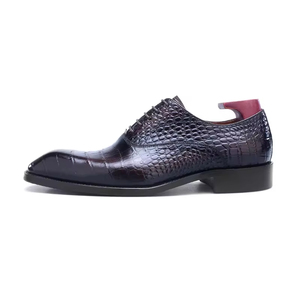 Chaussures Oxford à lacets en cuir véritable à motifs pour hommes, semelle intermédiaire en caoutchouc, toutes saisons, style britannique, décontractées, pour témoin de mariage - Product Image 4