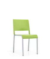 Chaise d'invité empilable en plastique, structure tubulaire en métal thermolaqué pour salle de classe, salle d'attente et cantine