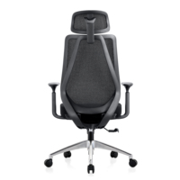 Chaise de bureau à dossier haut en maille avec base en aluminium, multi-positions réglables pour le personnel d'entreprise