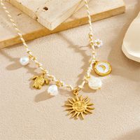 Serie Elemento Océano Collar Bambú Acero - Colgantes Estrella/Tortuga/Caracola, Unisex