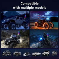 1.8 pouces 2ft antennes en spirale musique télécommande APP RGB Hyper Fat LED fouet lumières pour Polaris RZR Maverick X3 IP68 nouveau