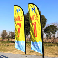 Drapeau publicitaire personnalisé pour événements extérieurs, imprimé par sublimation, logo, imperméable, drapeau télescopique en polyester pour la plage