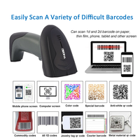 Lecteur de codes-barres 2D à détection automatique, interface USB et COM, haute vitesse 500 lectures/secondes, scanner de codes-barres pour la vente au détail en stock