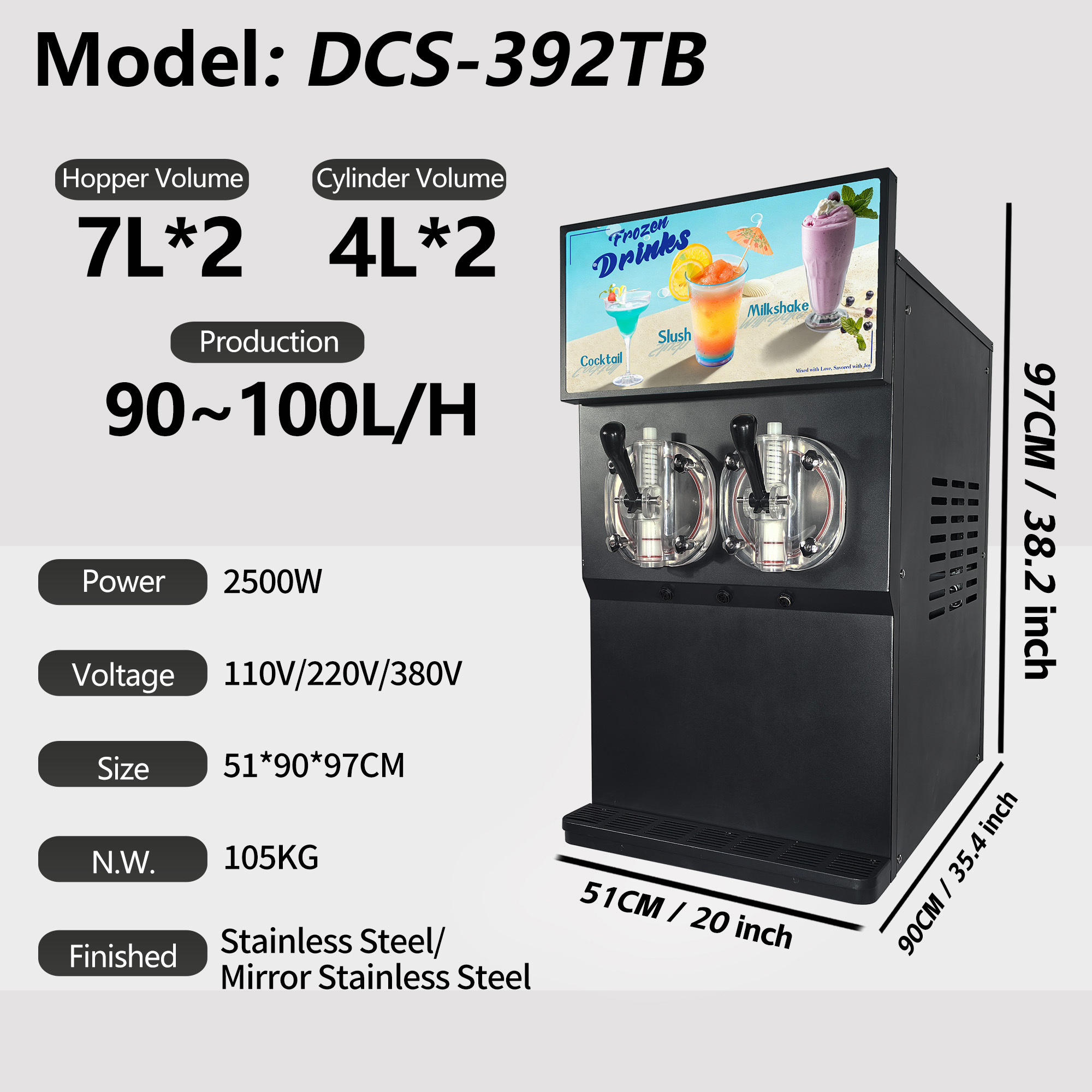 2 Tanks slush machine