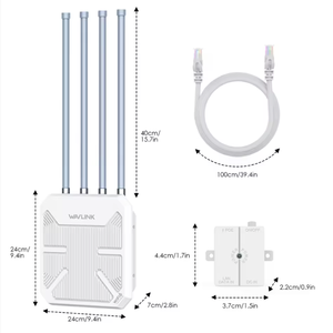 Point d'accès extérieur double bande WiFi6 Wavlink AX3000 IP67, routeur répéteur avec WEP, 8 ports LAN, 4 antennes externes - Product Image 3