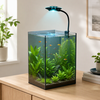 Lampe à pince pour aquarium UFO Design, lumière LED à spectre complet pour la croissance des plantes, avec bras flexible et intensité réglable, pour petits aquariums et aquascaping