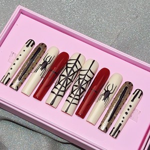 <span class=keywords><strong>Uñas</strong></span> Postizas de Acrílico Grueso Hechas a Mano con Pedrería, Impresión de Lujo - Product Image 2