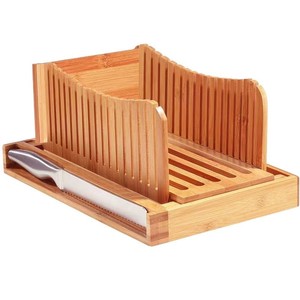 Wooden <b>Bread</b> Slicer With <b>Knife</b> Holder Crumb Tray Adjustable Board Baking Tool - Product Image 5