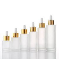 15ml 20ml 30ml 40ml 50ml 60ml 80ml 100ml flacon compte-gouttes en verre d'huile essentielle de gel avec anneau en or et argent