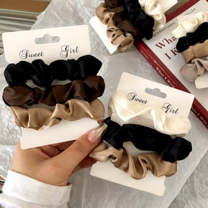 Élastique à cheveux en satin haut de gamme pour femme, très élastique et durable, avec nœud élégant, pour queues de cheval et chignons - Product Image 3