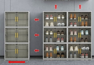 Grande capacità moderna scatola di scarpe di plastica trasparente formica <span class=keywords><strong>scarpiera</strong></span> facile da montare nuova porta armadio mobili da pranzo per la casa - Product Image 6