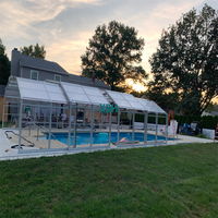 Équipement automatique de couverture d'hiver en PVC de ligne centrale pour piscines de spa Enclos de piscine en vente