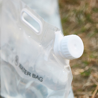 Sac à eau portable en PE 2L 3L 5L, conteneur de stockage d'eau pliable, essentiel pour le camping et la randonnée en plein air