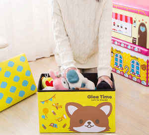 Tabouret pouf rembourré avec rangement pour enfants ou vêtements meubles de salon pouf de rangement pour enfants - Product Image 4