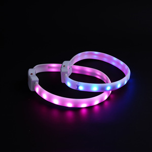 Collar de Perro <span class=keywords><strong>LED</strong></span> Recargable, Brillante, Colorido, de Arcoíris, de ABS, al por Mayor - Product Image 1