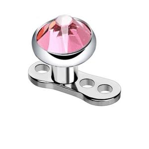 सोने की प्लेटेड टाइटेनियम माइक्रो डर्मल एंकर लंबाई स्पष्ट ओपल जिरकॉन शीर्ष बॉडी गहने - Product Image 5