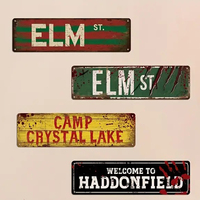 Bienvenido a Haddonfield, Placa Metálica Decorativa con Temática de Películas de Terror, Letrero de Pared para el Hogar, Bar, Cueva del Hombre, Decoración para Entusiastas del Horror