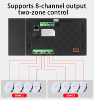 Sistema de Música Ambiental para Hogar Inteligente, Panel de Control Táctil Tuya de 7 Pulgadas, Amplificador de Pared de 8 Canales con Altavoz de Techo