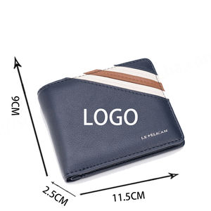 Nueva Cartera de cuero impermeable de longitud corta con cierre abierto de patrón geométrico hecho a medida para hombres en alta calidad para venta al por mayor - Product Image 4