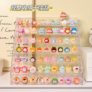 <b>Acrylic</b> Display Rack For Blind Boxes Transparent 7 Tier Shelf Desktop Organizer Multipurpose <b>Storage</b> Cabinet Light Weight - Product Image 1