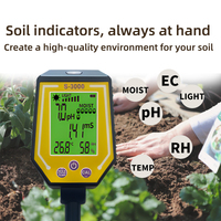 YINMIK S-3000 Testeur de sol multifonctionnel portable, mesureur de conductivité, de pH, de température, d'humidité et d'éclairement du sol