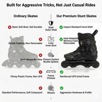 Patins à roues alignées agressifs UFS ASW pour enfants, pour la pratique de la vitesse et des cascades en extérieur, avec fonction clignotante