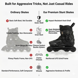 Patins à roues alignées agressifs UFS ASW <span class=keywords><strong>pour</strong></span> enfants, <span class=keywords><strong>pour</strong></span> la pratique de la vitesse et des cascades en extérieur, avec fonction clignotante - Product Image 2