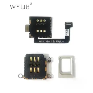 Plateau de fente Wylie eSim vers Sim pour iPhone 15 et 15 plus support de carte SIM simple vers double carte SIM pas besoin de séparation