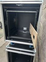 Flight case en aluminium 20U avec porte coulissante, antichoc et dissimulé, pour amplificateur, console audio, station de travail et rangement, boîte de transport